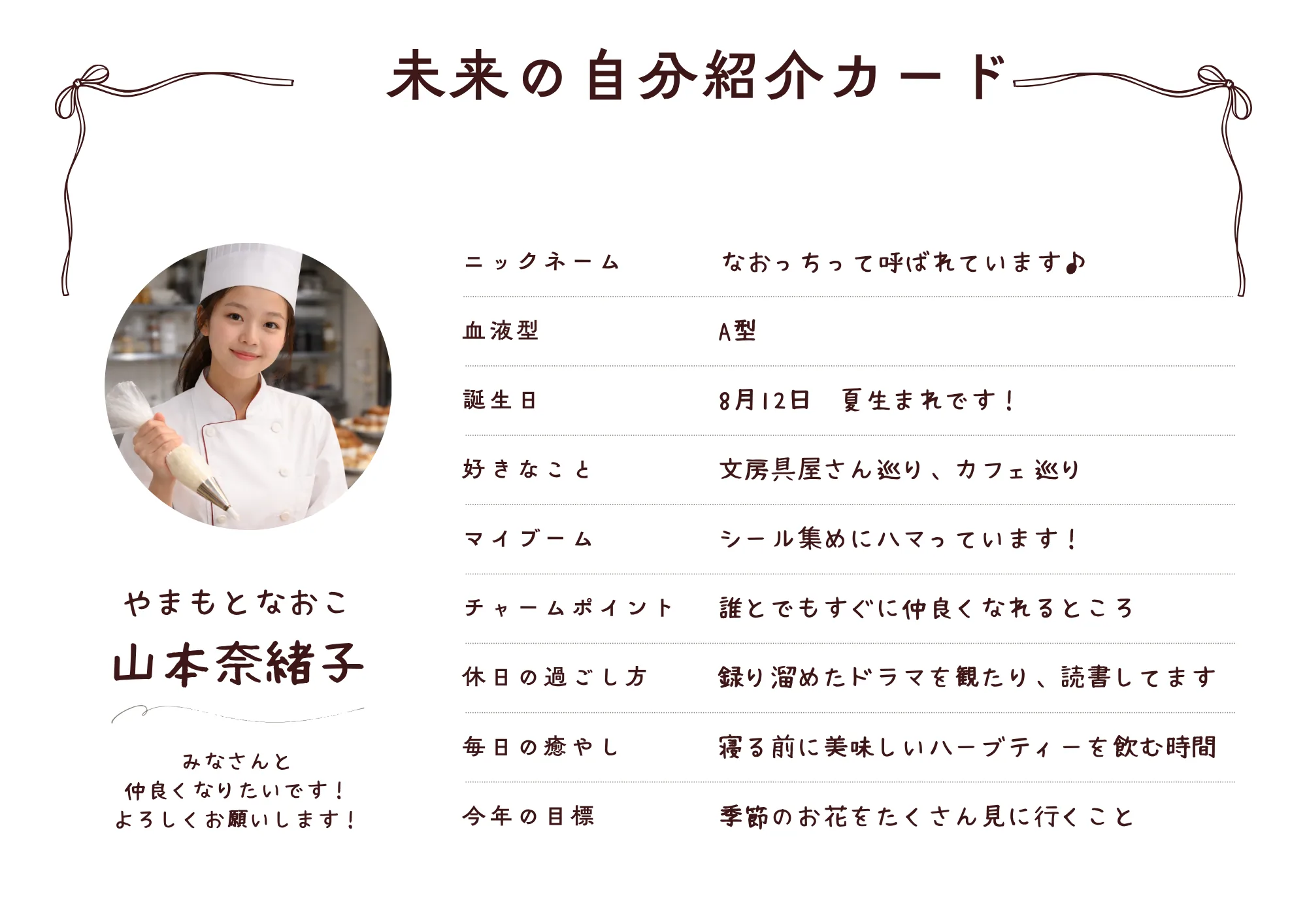 Canva×AIイベント サンプル：未来の自分紹介カード