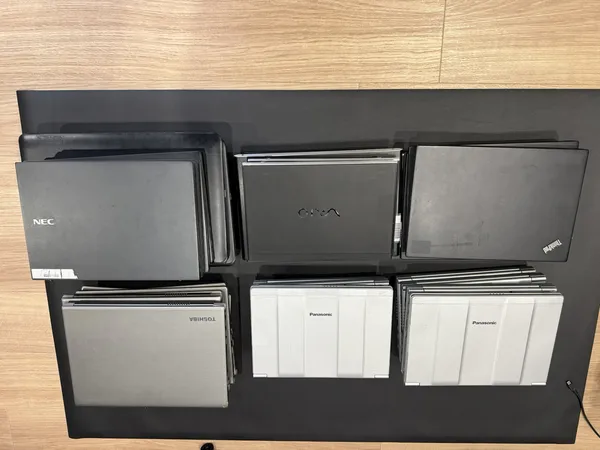 Donated laptops collected for refurbishing