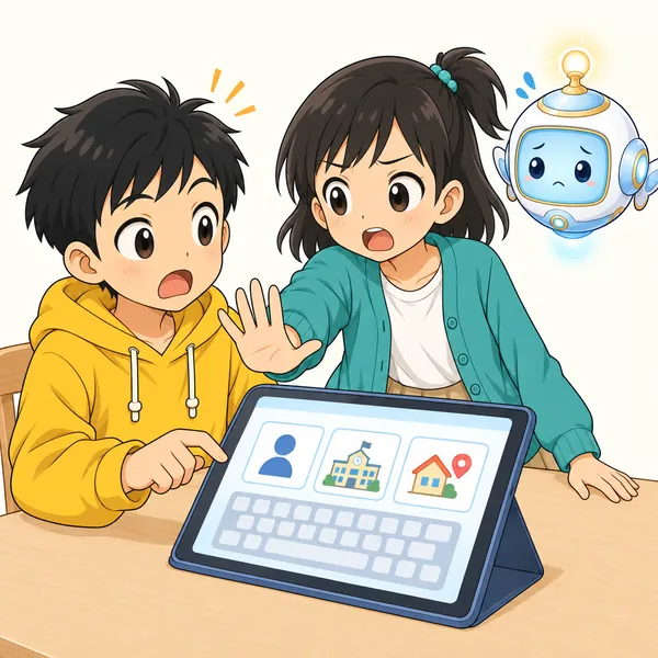 ミオがあわてて手で止めている。アイも困った顔で浮かぶ