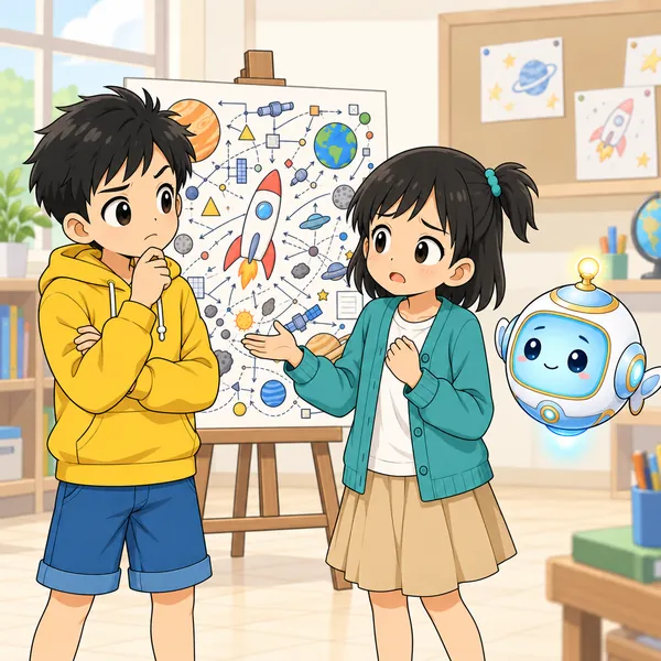 ミオが、むずかしくて分からなかったと正直に伝えている