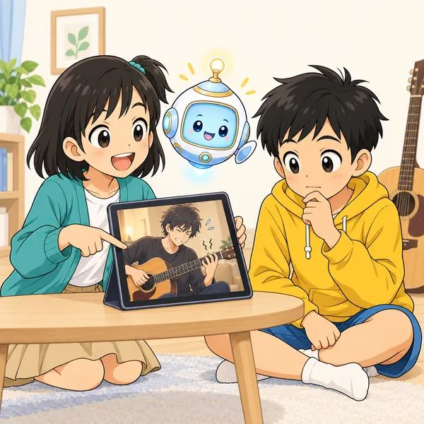 ミオとアイが、上手な人も最初は同じところでつまずいたことを伝えている