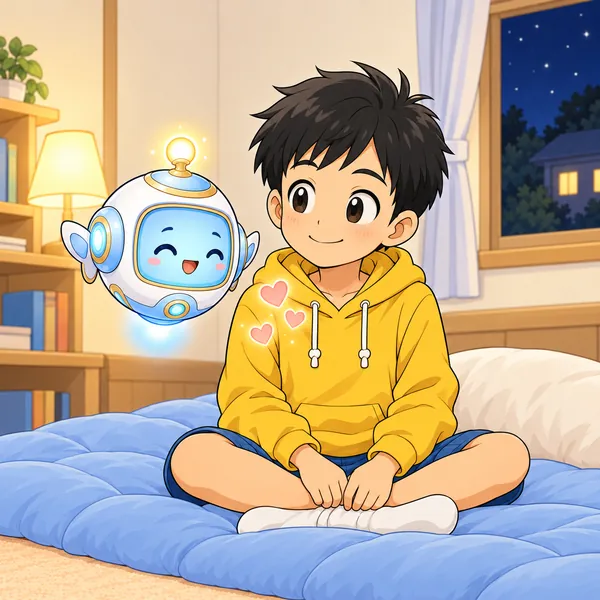 ハルが、助けてもらったことがあったと気づき、すっきりした笑顔になっている。