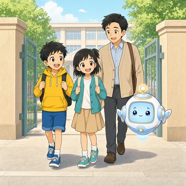 4コマ「朝のあいさつ」の4コマ目