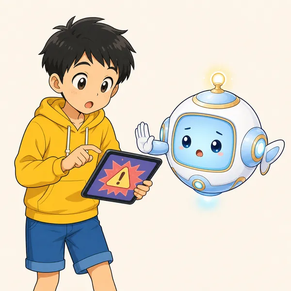 4コマ「あやしいメッセージ」の2コマ目