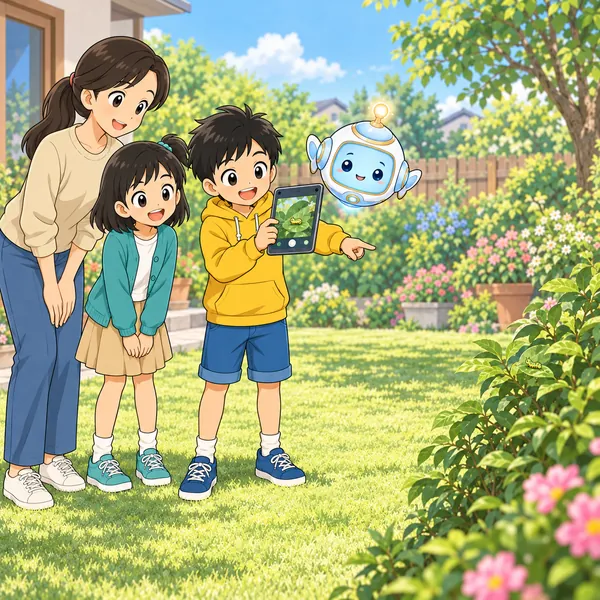 ハルがお母さんに知らせ、はなれた場所からズームで撮っている。
