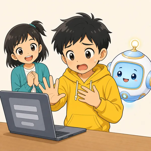 4コマ「だましサイトは 見た目でわからない」の4コマ目
