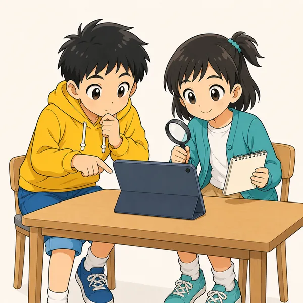 4コマ「うわさを見抜く」の3コマ目