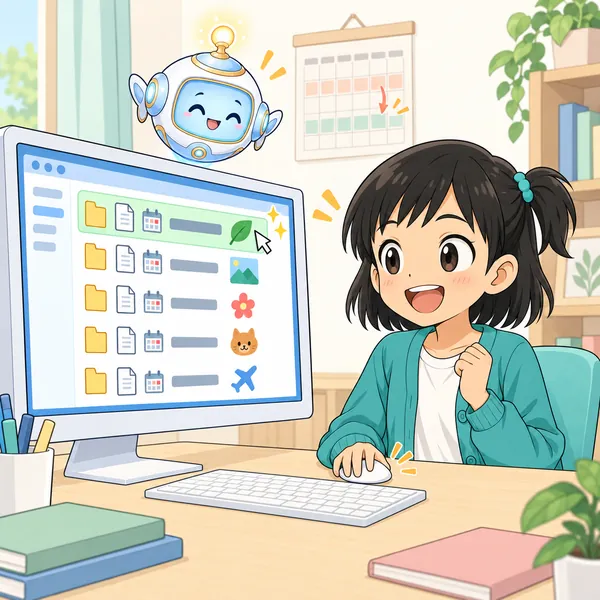 次の週。ミオが一覧からすぐに目当てのファイルを見つけて、うれしそうにクリックしている