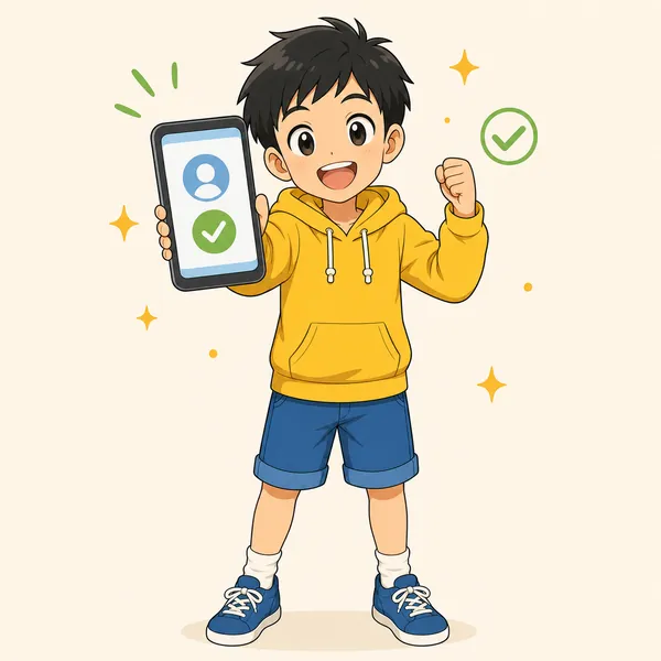 4コマ「その申請、ほんとに友だち?」の1コマ目