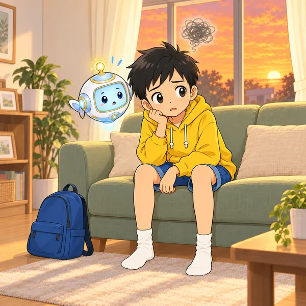ハルがソファで、もやもやした顔をしている。