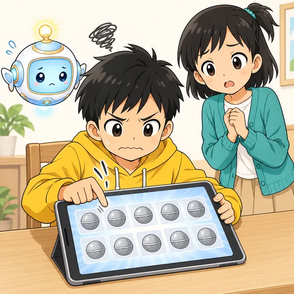 ハルがゲームのガチャを何度も引いている
