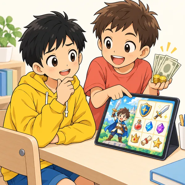 友だちの男の子が「アカウントを売ればお金になる」とハルに持ちかけている