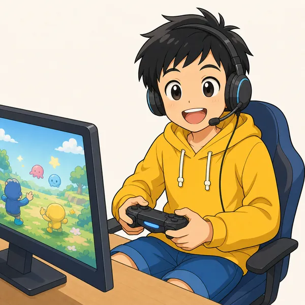4コマ「ゲームのフレンド、どうする?」の1コマ目