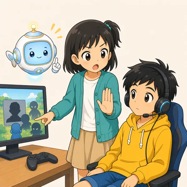 4コマ「ゲームのフレンド、どうする?」の3コマ目