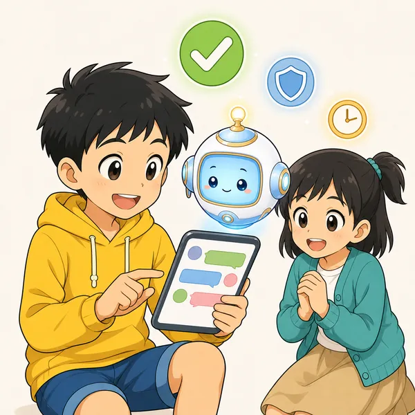 4コマ「グループチャットのやくそく」の4コマ目