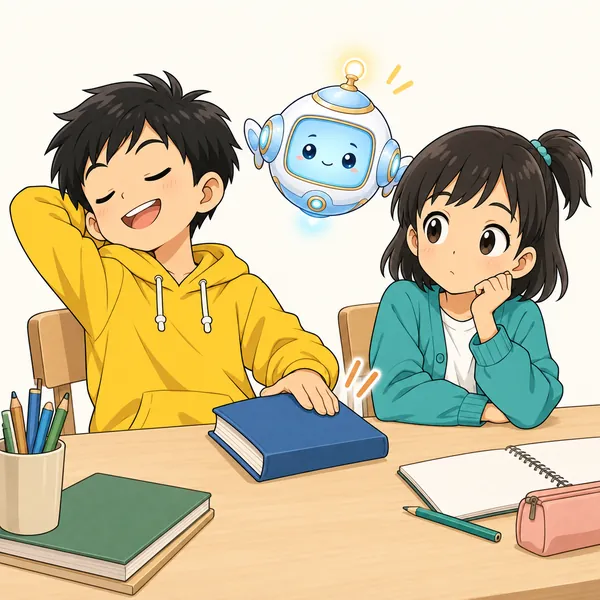 ハルが、将来の話はまだ早いと言って本を閉じている