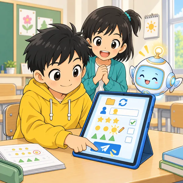 次の日。ハルが提出前に開き直して、まちがいを一つ見つけ、直してから出している