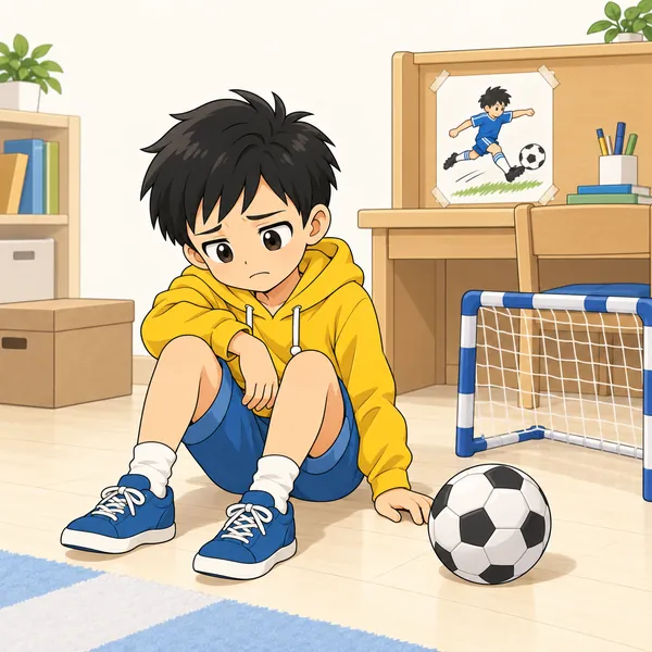 ハルが練習でうまくいかず、落ちこんでいる