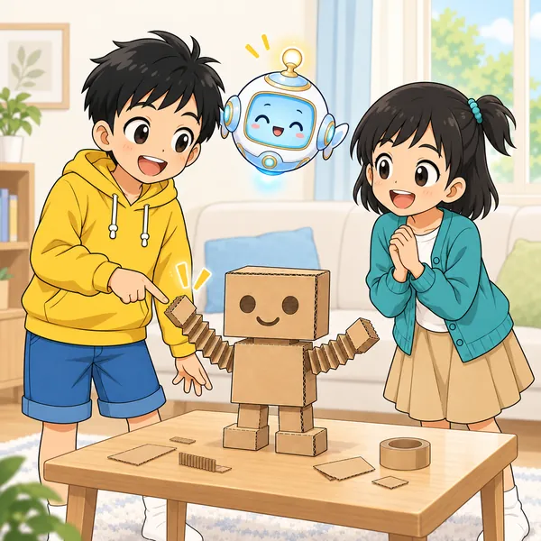 ハルが照れながら、がんばったところを説明している。