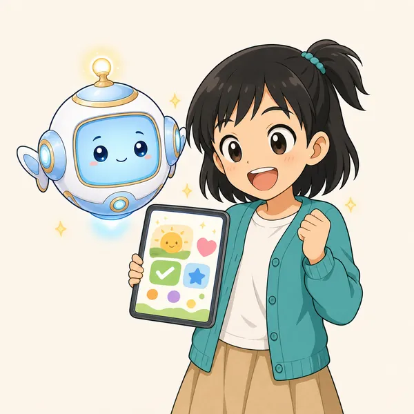 4コマ「AIで世界とつながる」の3コマ目