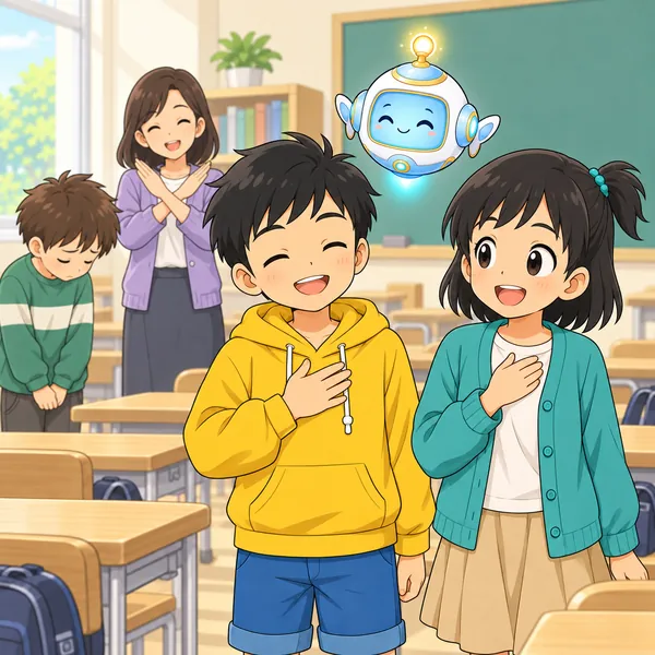 次の日。その話がまちがいだったと分かり、伝えなかったハルがほっとしている