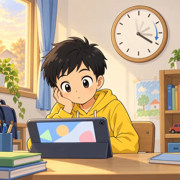 放課後。ハルが何となく画面を見ているうちに、時計が進んでいる