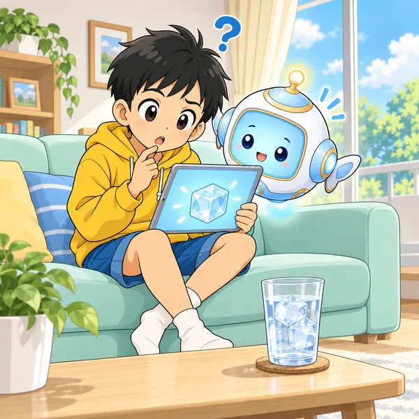 ハルが答えを見て、首をかしげている。