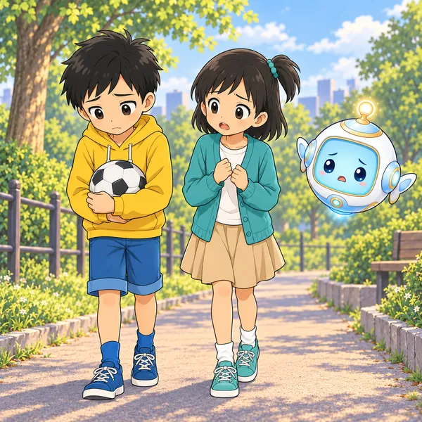 ハルが、負けてしょんぼり帰っている。