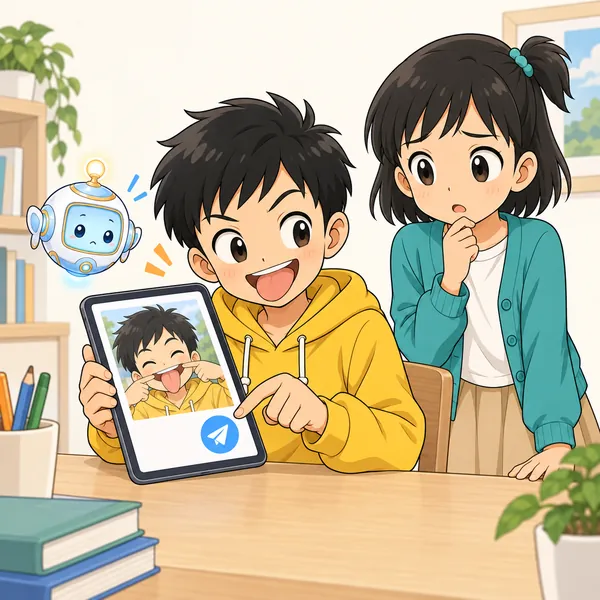ハルが、その場の受けをねらった投稿を書き終えて、送ろうとしている