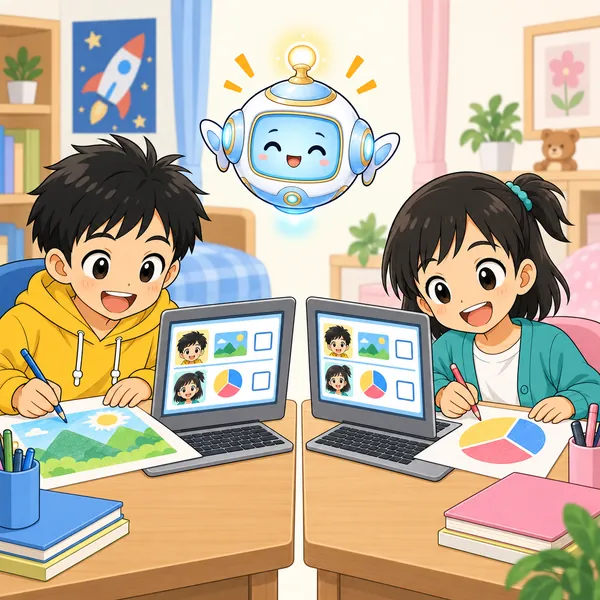 二人が同じメモを見ながら、それぞれの担当を進めている