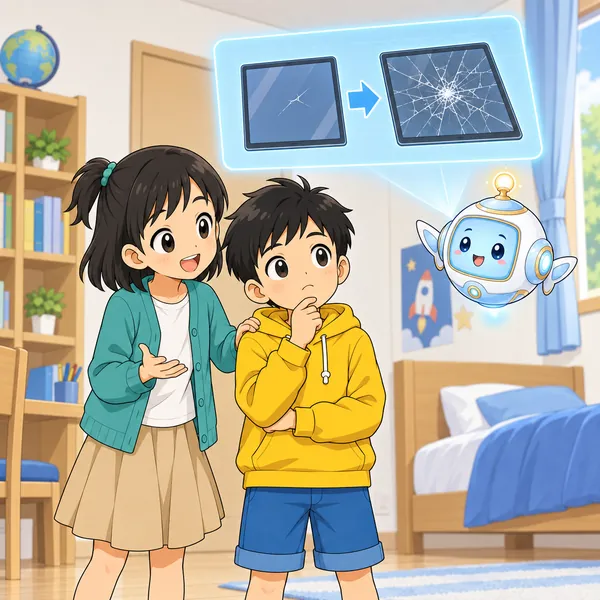 ミオがハルの肩に手をおいてやさしく話している