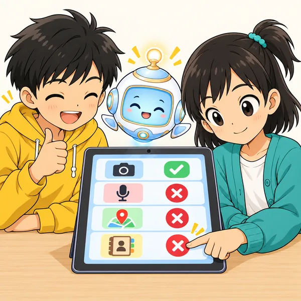 ミオが必要なものだけを選び、ほかは「許可しない」を選んでいる