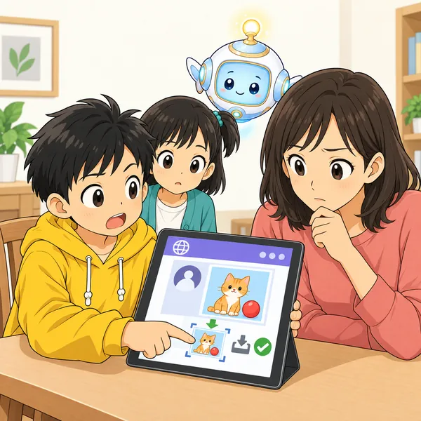 ハルが画面を保存して、家の人に見せている