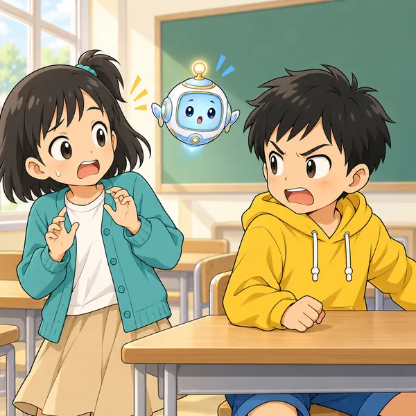 朝の教室で、ハルが話しかけてきたミオに強く言い返してしまう。