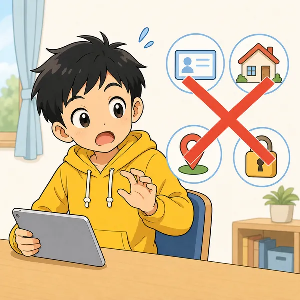4コマ「個人情報はナイショ」の3コマ目