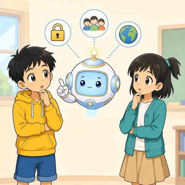 4コマ「公開範囲を考える」の2コマ目