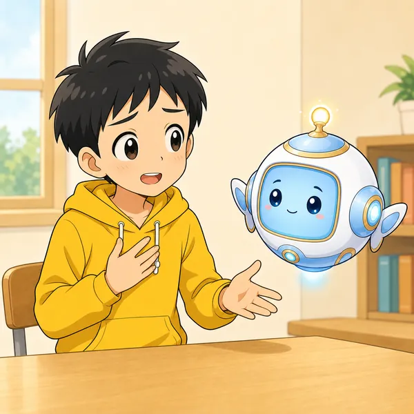 4コマ「気持ちはAIに作れない」の1コマ目