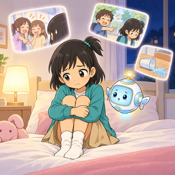 夜、ミオのまわりに、いやな場面の窓がいくつもうかんでいる。