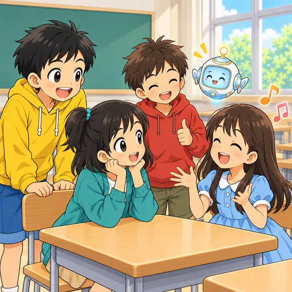 ミオが、まだ出していなかった子に聞いて、歌がいいという声を見つけている。