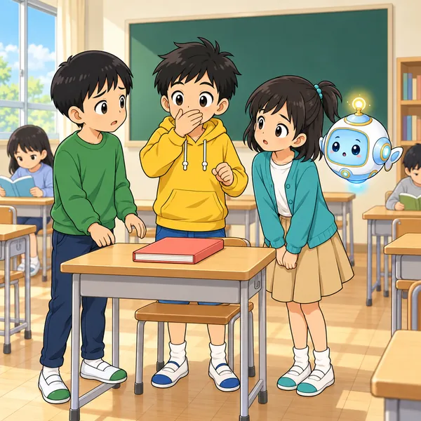 ハルが口をおさえて、笑いそうになったのに気づいている。