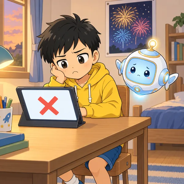 ハルが、AIに答えてもらえずに、口をとがらせている。