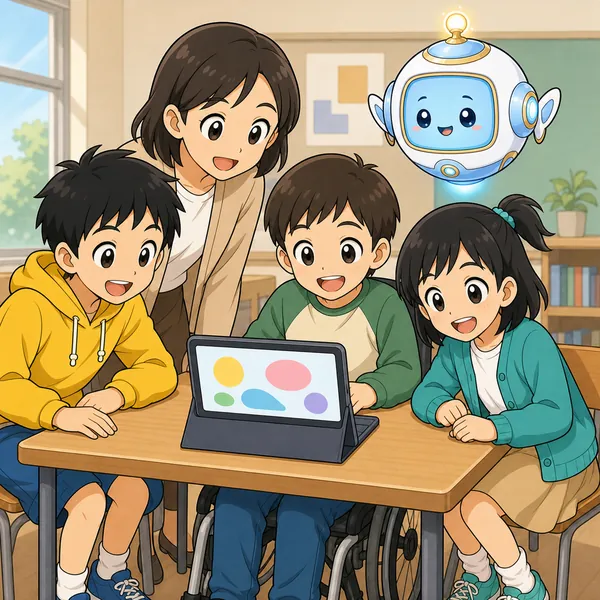 4コマ「みんなで一緒に学ぶ」の2コマ目