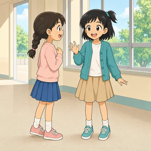 4コマ「休み時間」の1コマ目