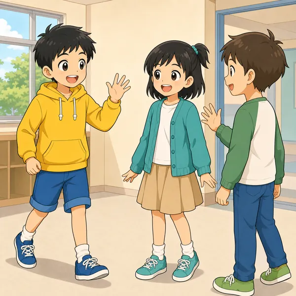 4コマ「休み時間」の2コマ目