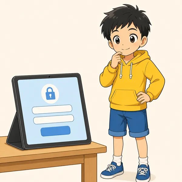 4コマ「ログインの安全」の1コマ目