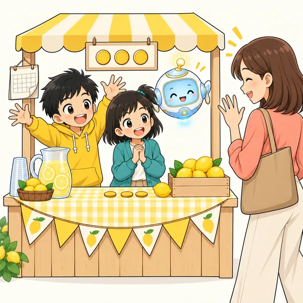 次の週。同じお客さんがまた来てくれて、ハルとミオが大喜び