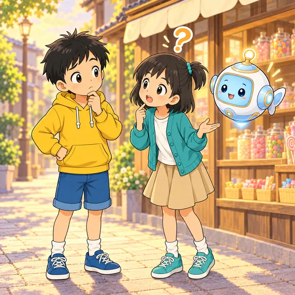 ミオが、お兄さんはどこで知ったのと首をかしげている。