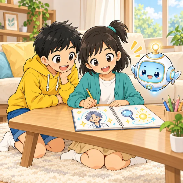 ミオが、すっきりした顔でノートに書き直している。