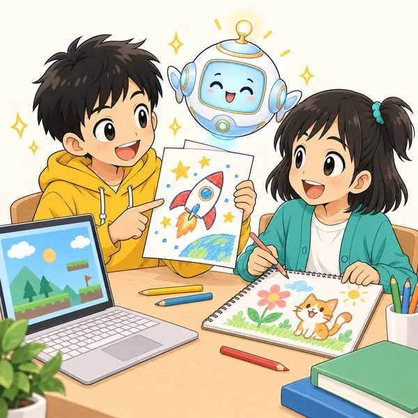 ハルとミオが、これから作ってみたいものを話し合っている