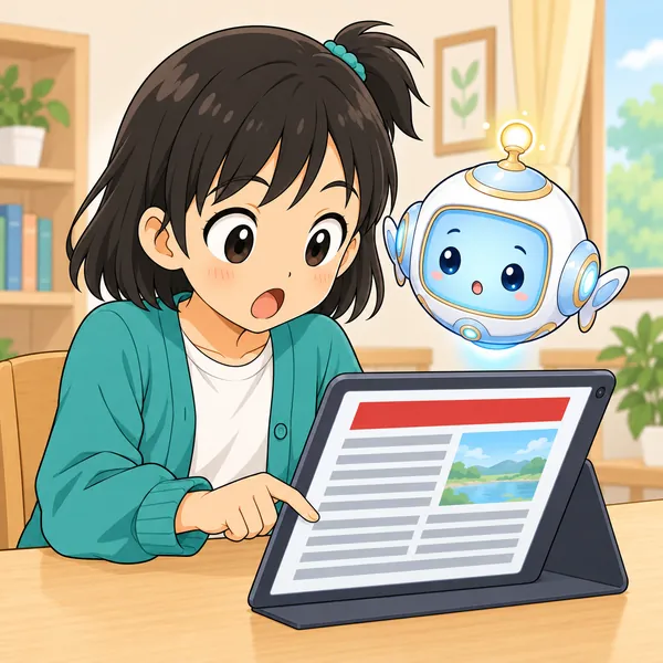 ミオが記事の中身を読むと、見出しとちがうことが書かれている
